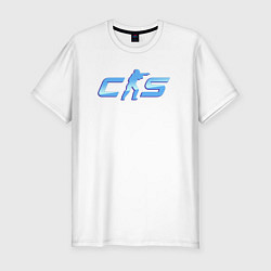 Футболка slim-fit CS2 blue logo, цвет: белый