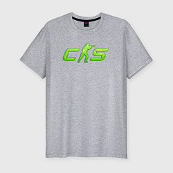 Футболка slim-fit CS2 green logo, цвет: меланж