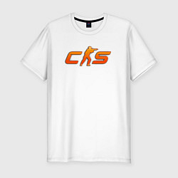 Мужская slim-футболка CS 2 orange logo