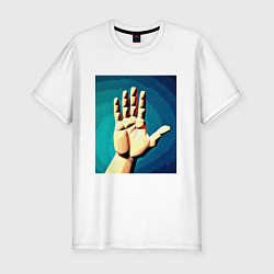 Мужская slim-футболка Приветствие рукой