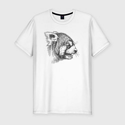 Футболка slim-fit Красная панда злобная, цвет: белый