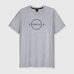 Футболка slim-fit Starfield лого черный, цвет: меланж