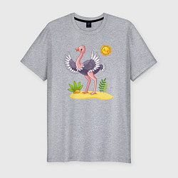 Мужская slim-футболка Солнечный страус