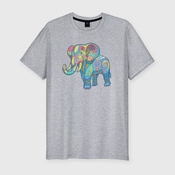 Футболка slim-fit Beautiful elephant, цвет: меланж