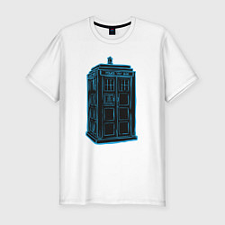 Мужская slim-футболка Black tardis