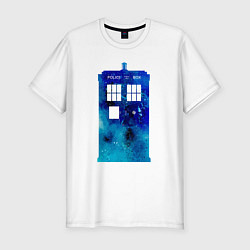 Мужская slim-футболка Space tardis