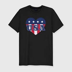 Футболка slim-fit Сердце Америки, цвет: черный