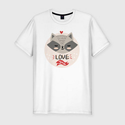 Мужская slim-футболка Влюблённый енотик