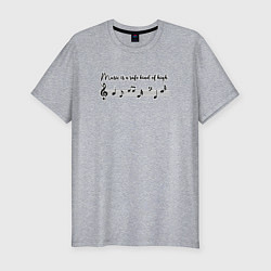 Мужская slim-футболка Ноты и музыкальная цитата музыка