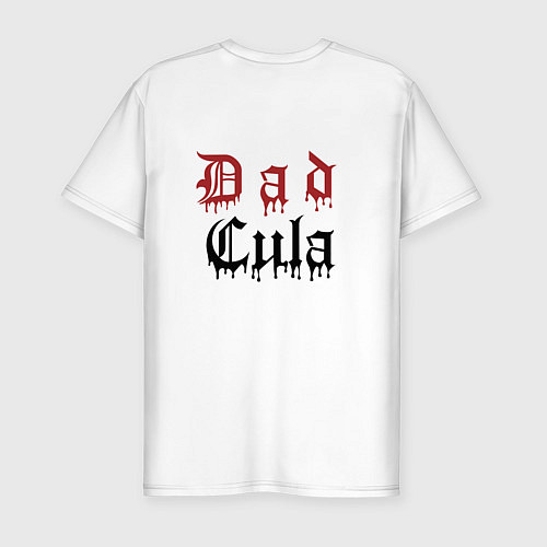 Мужская slim-футболка Dadcula - папа Дракула / Белый – фото 2