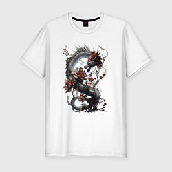 Мужская slim-футболка Древесный дракон - дух леса
