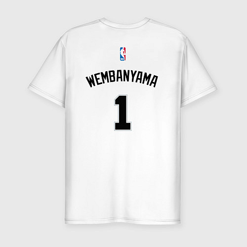 Мужская slim-футболка Форма Виктор Вембаньяма / Белый – фото 2