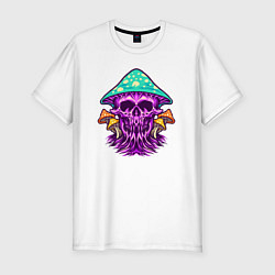 Футболка slim-fit Mushroom skull, цвет: белый