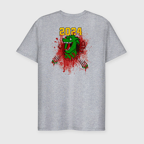 Мужская slim-футболка Время драконов / Меланж – фото 2