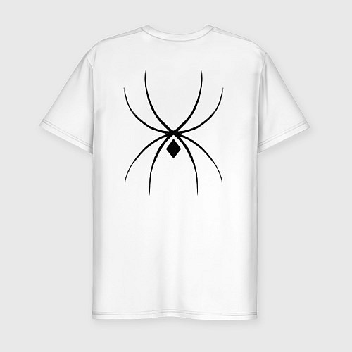 Мужская slim-футболка Черный паук минимал / Белый – фото 2