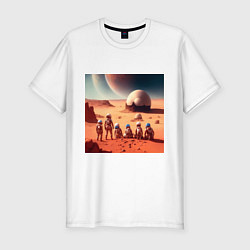 Мужская slim-футболка Вечер на марсе