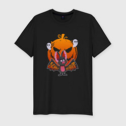 Мужская slim-футболка Хэллоуин мышка
