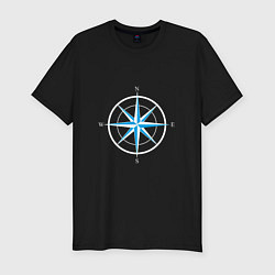 Мужская slim-футболка Роза ветров компас