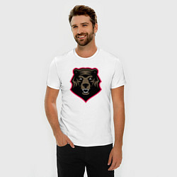 Футболка slim-fit Bear head, цвет: белый — фото 2