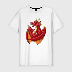 Мужская slim-футболка Спортивный дракон