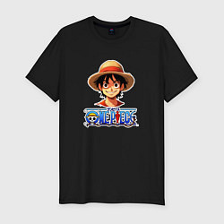 Мужская slim-футболка Монки д Луффи one piece