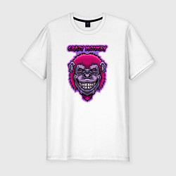Мужская slim-футболка Purple crazy monkey