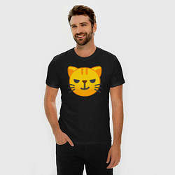Футболка slim-fit Жёлтый котёнок хитрит, цвет: черный — фото 2