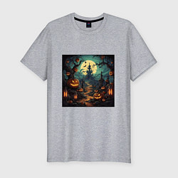 Футболка slim-fit Это halloween, цвет: меланж