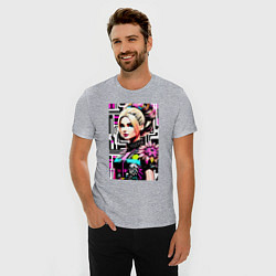 Футболка slim-fit Barbie - pop art stylization, цвет: меланж — фото 2