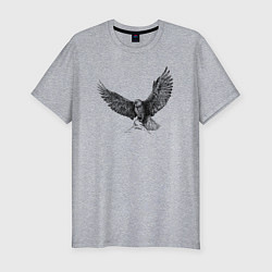 Мужская slim-футболка Орёл машет крыльями
