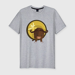 Мужская slim-футболка Год быка на китайском