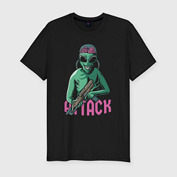Мужская slim-футболка Атака пришельцев