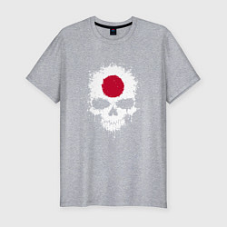 Мужская slim-футболка Череп Япония