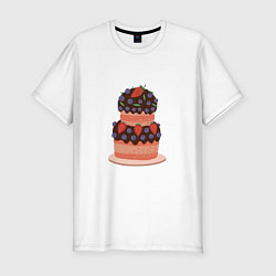 Мужская slim-футболка Торт шоколадный