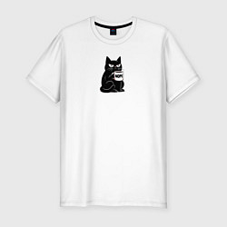 Мужская slim-футболка Кот говорит nope