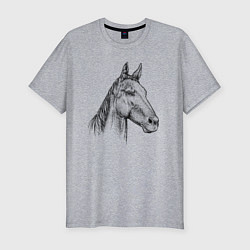 Мужская slim-футболка Голова коня