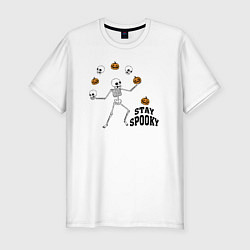 Футболка slim-fit Stay spooky, цвет: белый