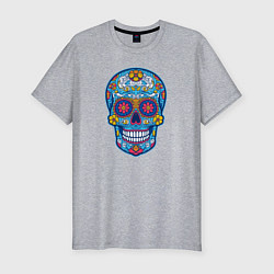 Мужская slim-футболка Череп мексиканский