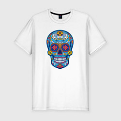 Мужская slim-футболка Череп мексиканский