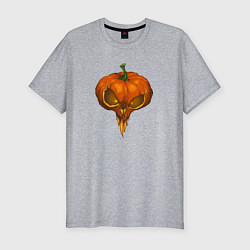 Мужская slim-футболка Halloween pumpkin