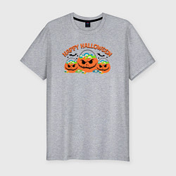 Мужская slim-футболка Счастья в хэллоуин