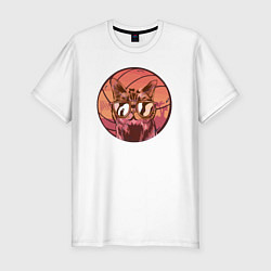 Мужская slim-футболка Volleyball cat