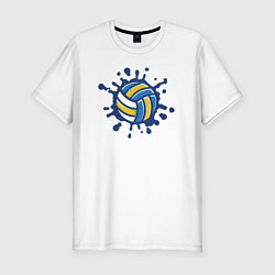 Футболка slim-fit Splash volleyball, цвет: белый