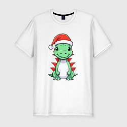 Мужская slim-футболка Маленький дракон-хранитель зимы