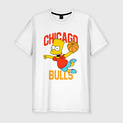 Футболка slim-fit Чикаго Буллз Барт Симпсон, цвет: белый