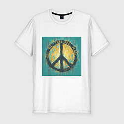 Мужская slim-футболка Пусть будет Мир
