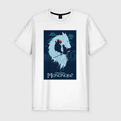 Мужская slim-футболка Мононоке волчица