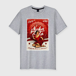 Мужская slim-футболка Фоллаут - nuka cola pin-up girl