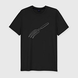 Мужская slim-футболка Невозможная вилка на тёмном
