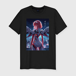 Футболка slim-fit Zero two - Darling in the Franxx - cyberpunk, цвет: черный